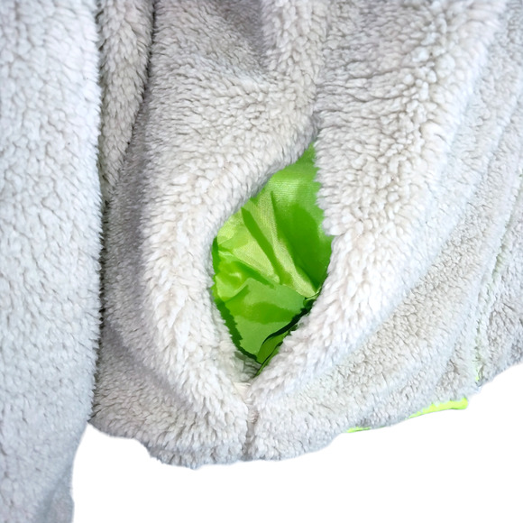 Nordstrom BP Jacket Womens Medium Beige Green Faux Shearling Neoncore NWT - Picture 5 of 12